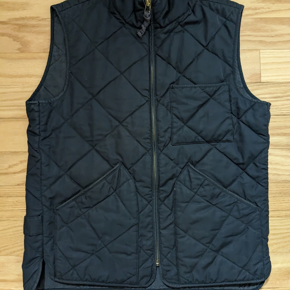 J Crew insulated quilted vest medium navy